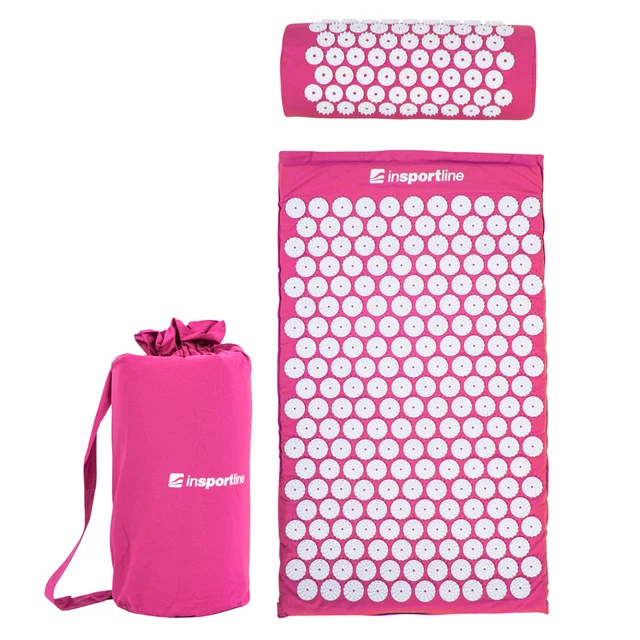 Akupressurmatte und Kissen inSPORTline Alavea - rosa