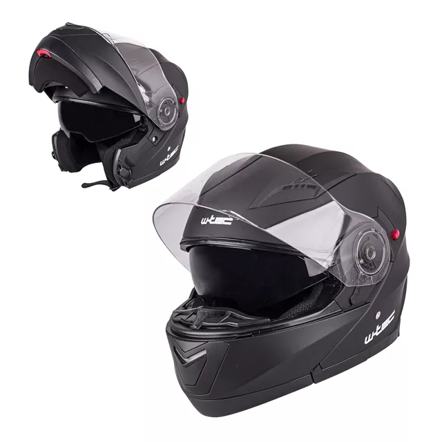 W-TEC Pezzon aufklappbarer Motorradhelm - bílo-bronzová - schwarz matt
