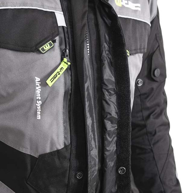 W-TEC Burdys Evo Herren-Motorradjacke - schwarz-grau-grün