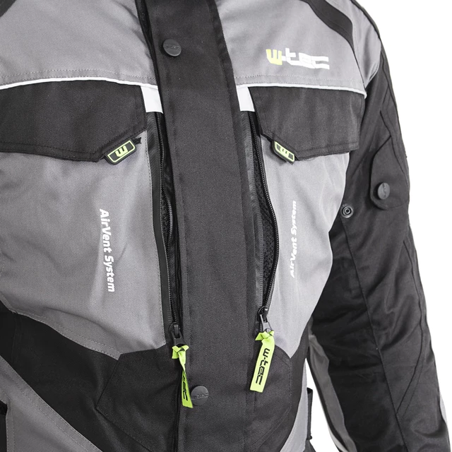 W-TEC Burdys Evo Herren-Motorradjacke - schwarz-grau-grün