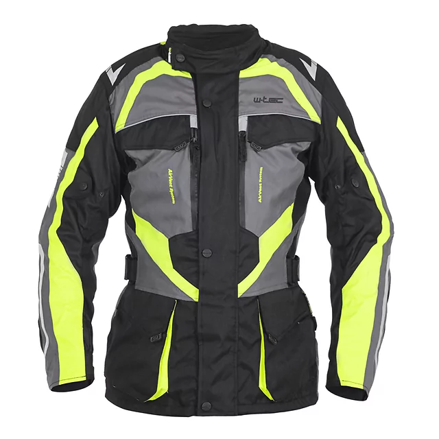 W-TEC Radana Damen-Motorradjacke - schwarz-grau-rot