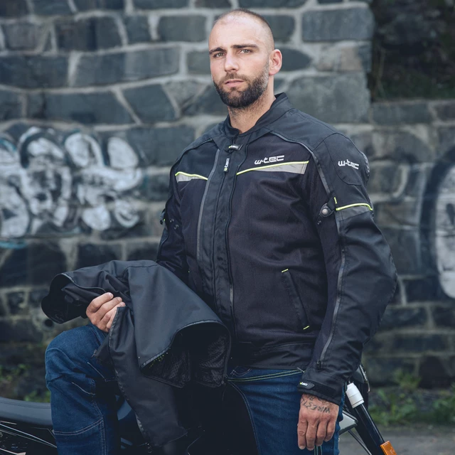 W-TEC Progair Herrenmotorradjacke - schwarz-fluo