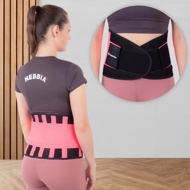 Neoprengürtel inSPORTline Waistrim - schwarz - rosa