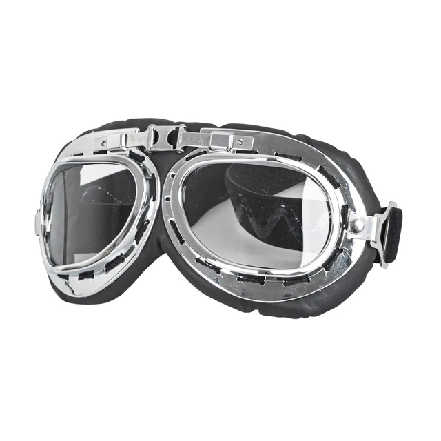 W-TEC YM-629 Motorradhelm mit Ageless Brille - schwarz glänzend