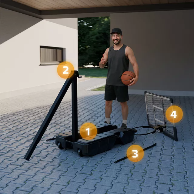 Zusammenklappbarer Basketballkorb inSPORTline Tifton