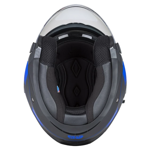 Cassida Jet Tech RoxoR Motorradhelm schwarz matt/blau/grau/weiß - L(59-60)