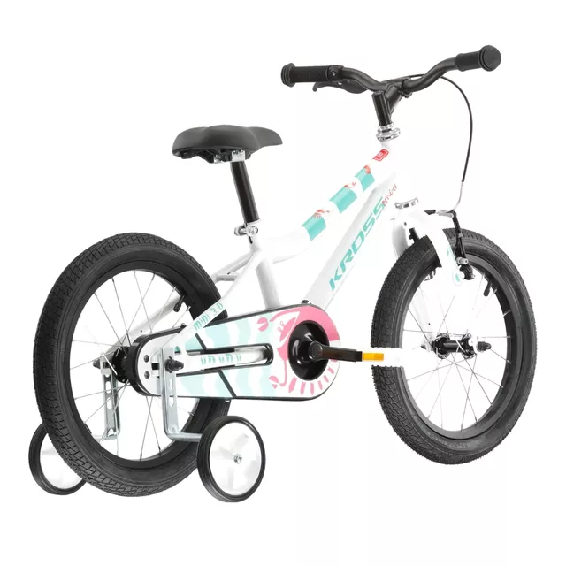 Kinderfahrrad Kross Mini 3.0 16" - Modell 2025 - bílá / seledynová / korálová / lesk