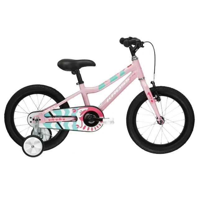 Kinderfahrrad Kross Mini 4.0 16" - Modell 2025 - růžová / seledynová / růžová / lesk - růžová / seledynová / růžová / lesk