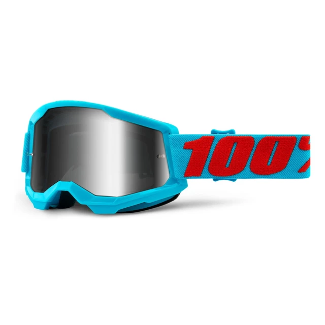 100% Strata 2 Mirror Motocross-Brille - Summit türkisrotes, spiegelsilbernes Plexiglas - Summit türkisrotes, spiegelsilbernes Plexiglas