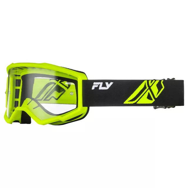 Kinder-Motocross-Brille Fly Racing Focus Youth - červená/černá, čiré plexi - černá/hi-vis, čiré plexi