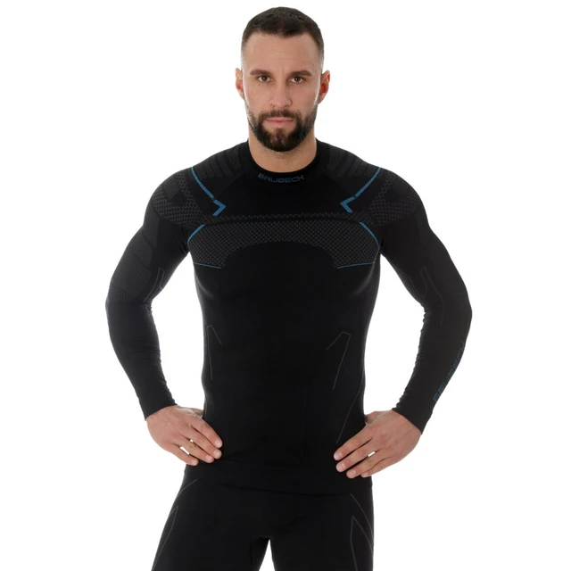 Brubeck Thermo-Langarmhemd für Männer - Black/Blue