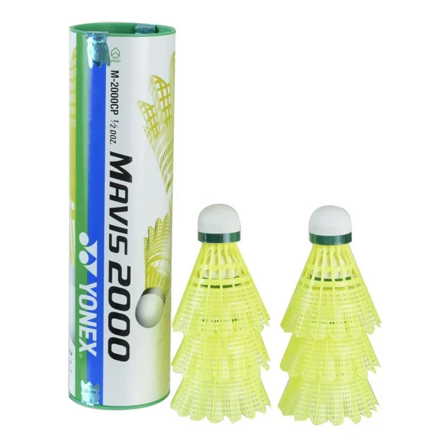 Badmintonbälle Yonex Mavis 2000 - gelber Ball, grüner Streifen
