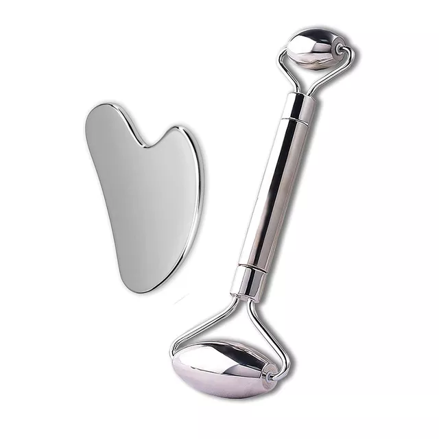 Massage Metall Set Gesichtsrolle und Gua Sha inSPORTline Comesta Set