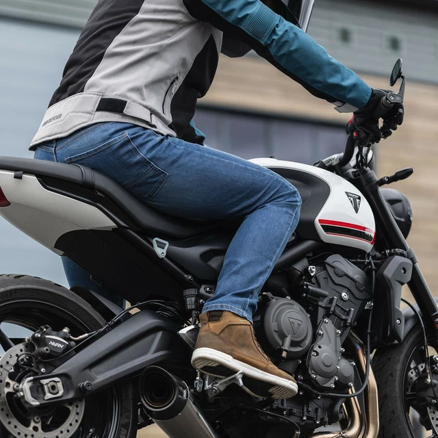 Oxford Original Approved Jeans CE Slim Fit Herren-Moto-Hosen Hellblau