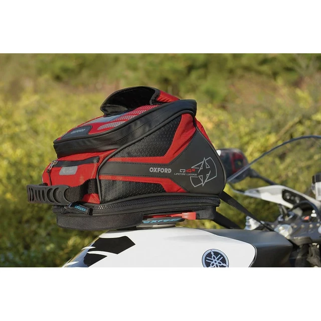 Tankrucksack für Motorrad Oxford Q4R 4 l schwarz/rot