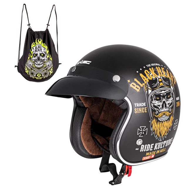 W-TEC V541 Black Heart Motorrad Helm - Ride Culture, matt schwarz
