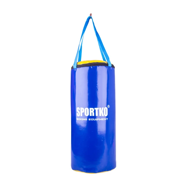 SportKO MP9 24x50 cm Kinder Boxsack - schwarz-weiß - blau-gelb