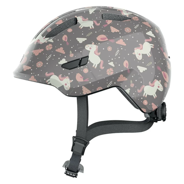 Kinderfahrradhelm Abus Smiley 3.0 - Purple Star - Graues Pferd