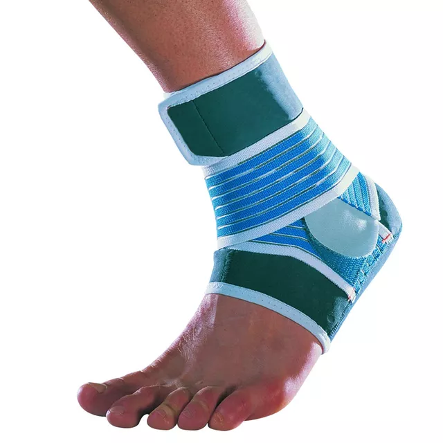 Wickel-Knöchelstützbandage Thuasne - blau-grün