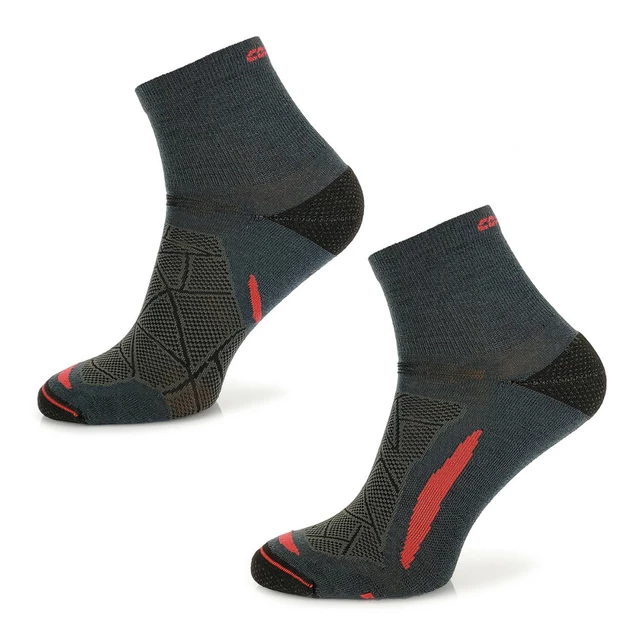 Trekking Merino Socken Comodo TREUL02 - Black Red