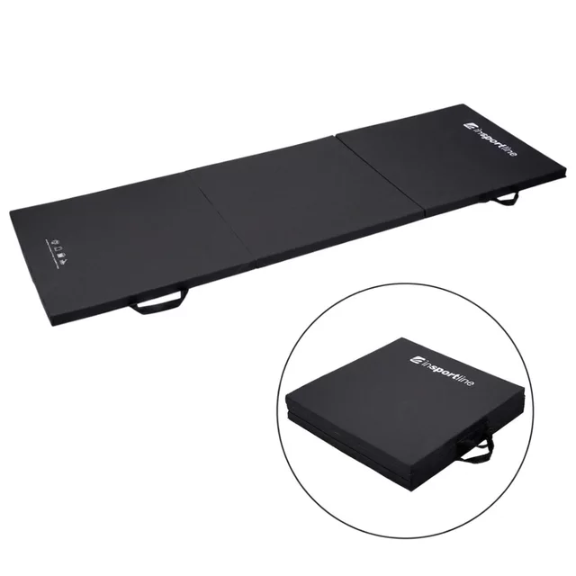 inSPORTline Trifold 180x60x3 cm faltbare Gymnastikmatte - schwarz - schwarz