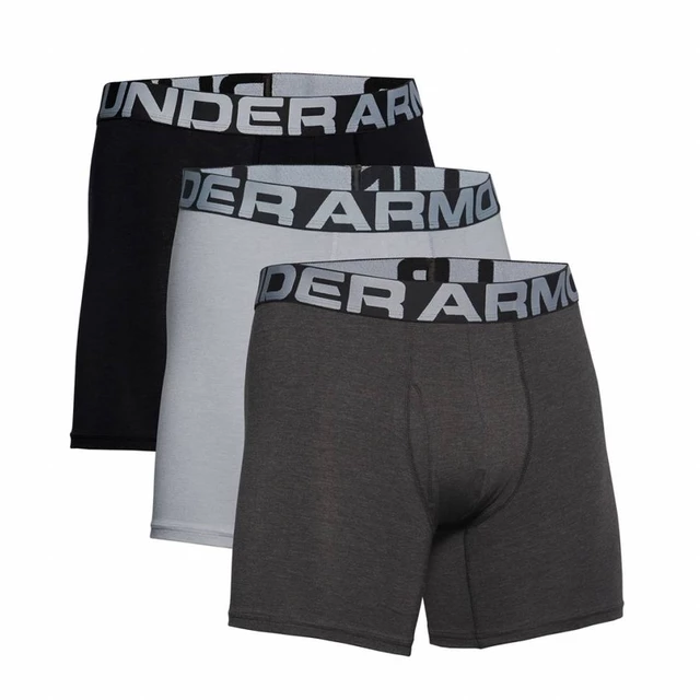 Boxerky Under Armour Charged Cotton 6in 3 Pack - Mod Gray Medium Heather - Mod Gray Medium Heather