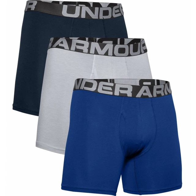 Boxerky Under Armour Charged Cotton 6in 3 Pack - Mod Gray Medium Heather - Royal