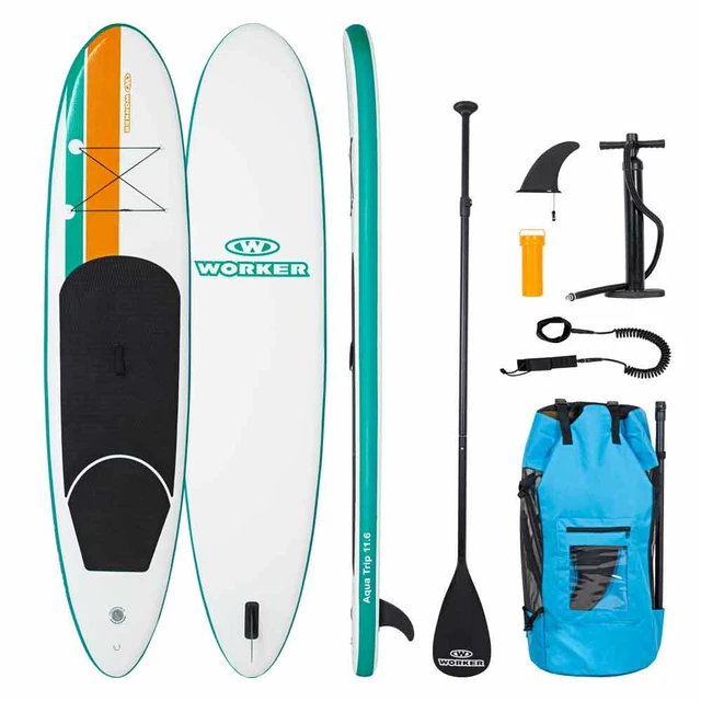 Paddleboard mit WORKER WaveTrip 11'6 "G2-Zubehör - Mitternachtsmeer - Wilder Ozean