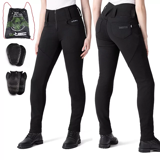 W-TEC Nombutta Damen-Moto-Leggings mit Aramid - schwarz - schwarz