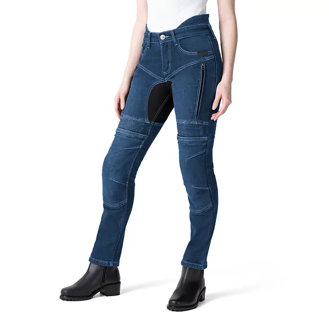 Damen-Moto-Jeans W-TEC Biterilla Eva Lady - blau