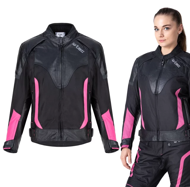 W-TEC Durmana Damen-Motorradjacke - schwarz-rosa
