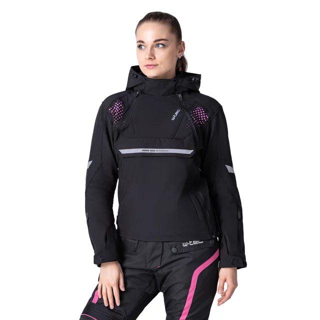 W-TEC Annorack Lady Softshell-Motorradjacke für Damen - černo-písková - schwarz-rosa