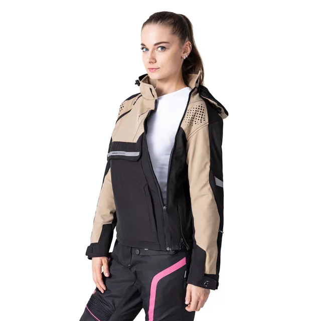 W-TEC Annorack Lady Softshell-Motorradjacke für Damen - černo-písková
