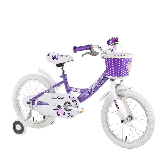 Das Kinder-Fahrrad DHS Miss Sixteen 1602 16" - das Modell 2014 - lila
