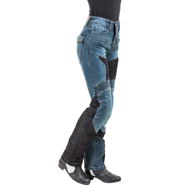 W-TEC Bolftyna Damen Motorradjeans - blau-schwarz