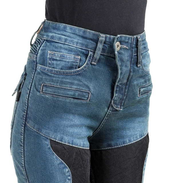 W-TEC Bolftyna Damen Motorradjeans - blau-schwarz