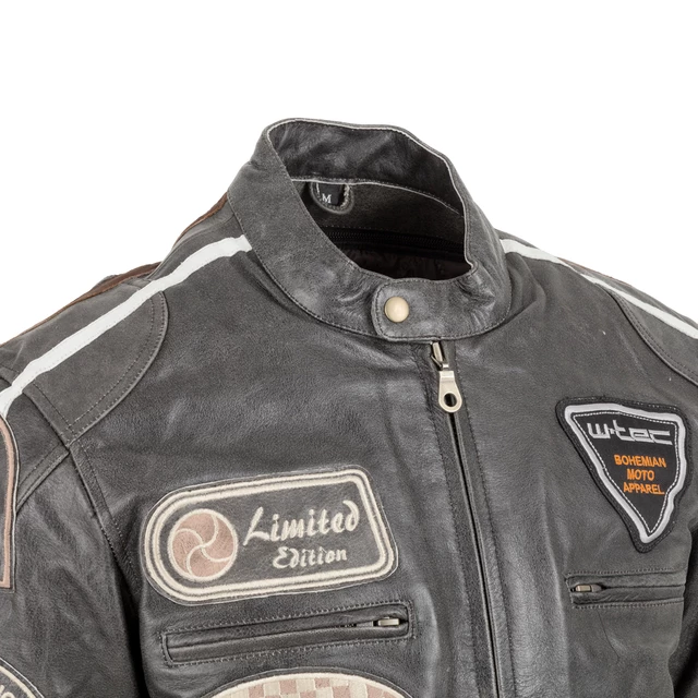 W-TEC Buffalo Cracker Herren-Leder-Motorradjacke - brown-grau