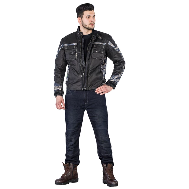 W-TEC Pawted Motorradjeans mit wasserdichter Membran - dunkelblau