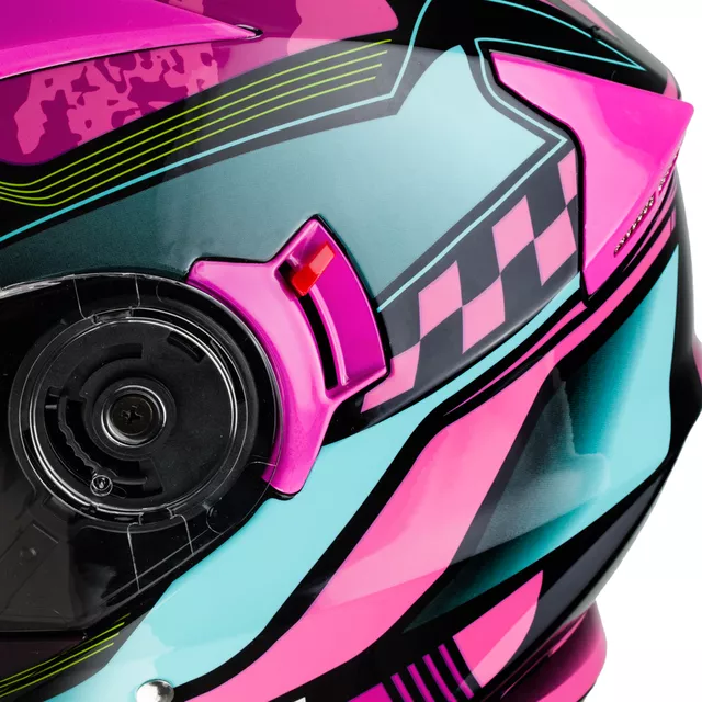 W-TEC Pezzon Magenta aufklappbarer Motorradhelm - rosa-schwarz