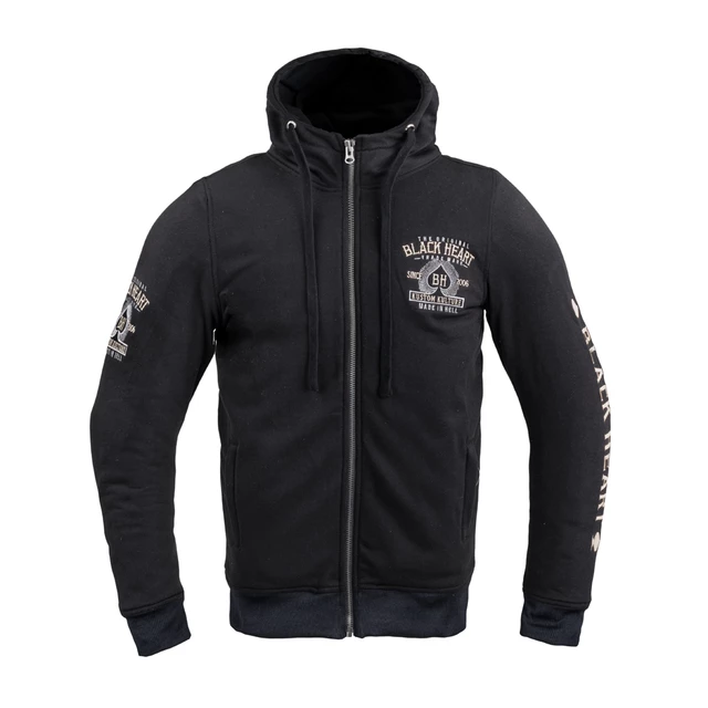 W-TEC Black Heart Kustom Kulture Herren Hoodie mit Aramid - schwarz