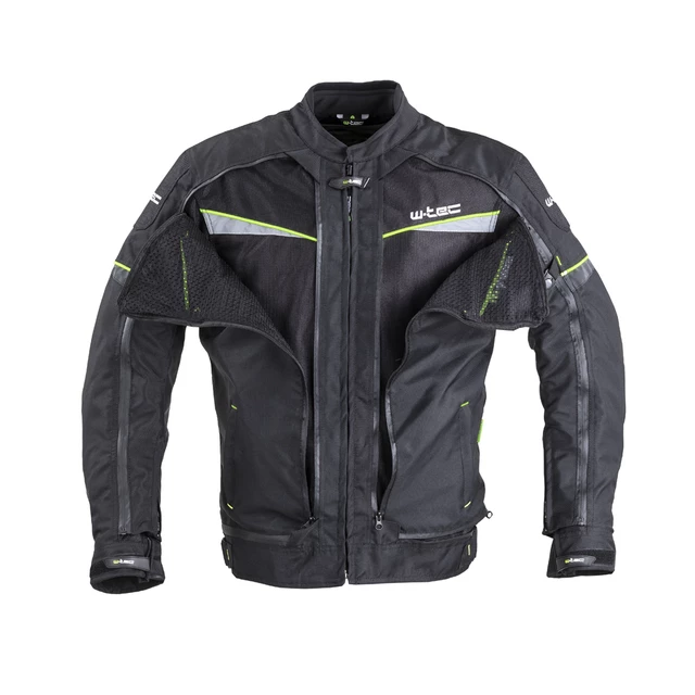 W-TEC Progair Herrenmotorradjacke - schwarz-fluo - schwarz-fluo