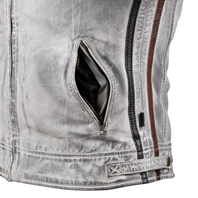 Damen Leder Motoradjacke W-TEC Sheawen Lady White New - weiß