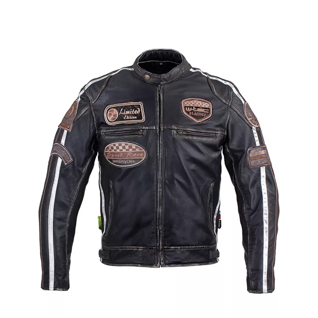 W-TEC Sheawen Vintage Herren Leder Motorradjacke - schwarz