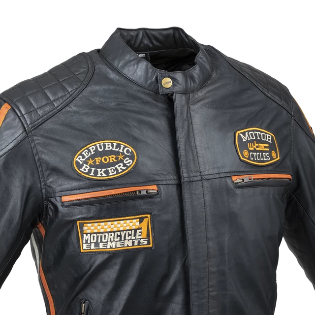 Herren Ledermotorradjacke W-TEC Sheawen Antique - schwarz
