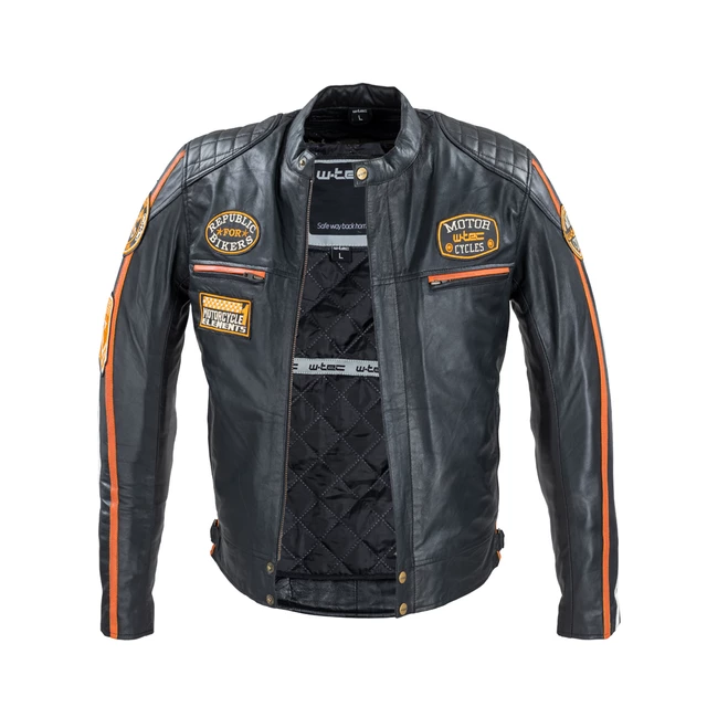 Herren Ledermotorradjacke W-TEC Sheawen Antique - schwarz