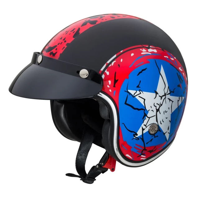 W-TEC Café Racer Motorradhelm - 3Ways Surf - Big Star