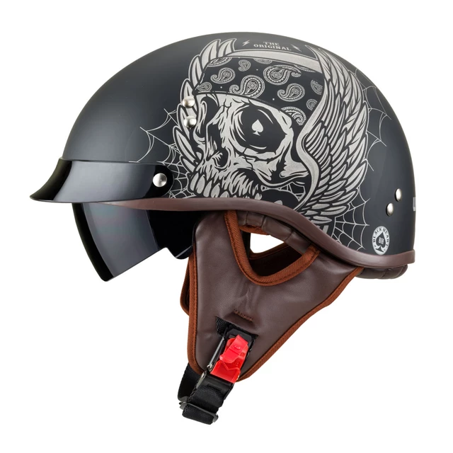 W-TEC Black Heart Longroad Retrohelm - Wings Skull - Wings Skull