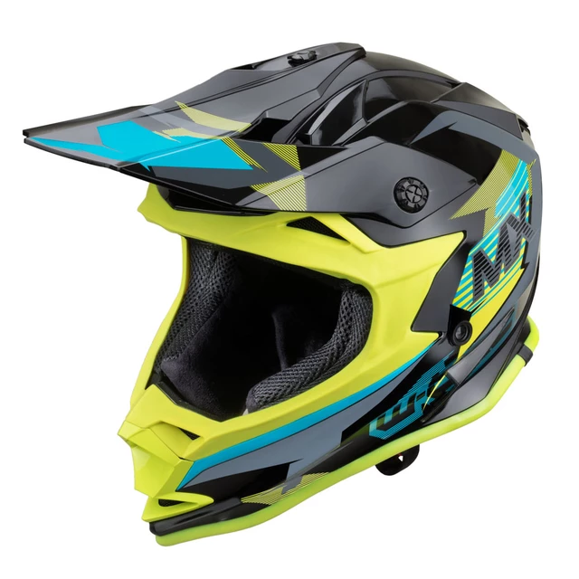 Motoradhelm W-TEC V321 - Mitternachtsfeuer - Fluo-Mondlicht