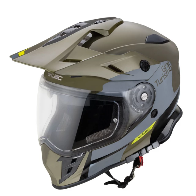 Motoradhelm W-TEC V331 PR Graphic - Khaki-Grau - Khaki-Grau