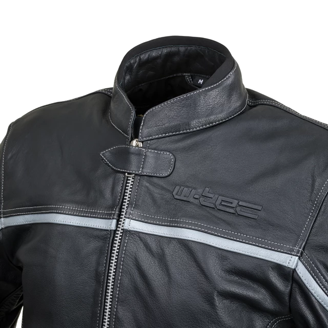 W-TEC Mathal Leder Motorradjacke - schwarz